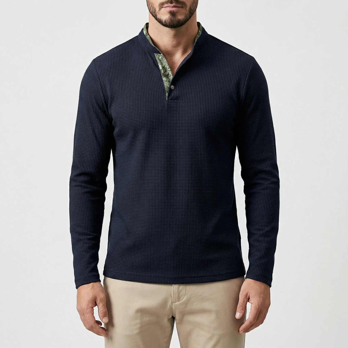 Langarm Poloshirt Mit Stehkragen - Kenan