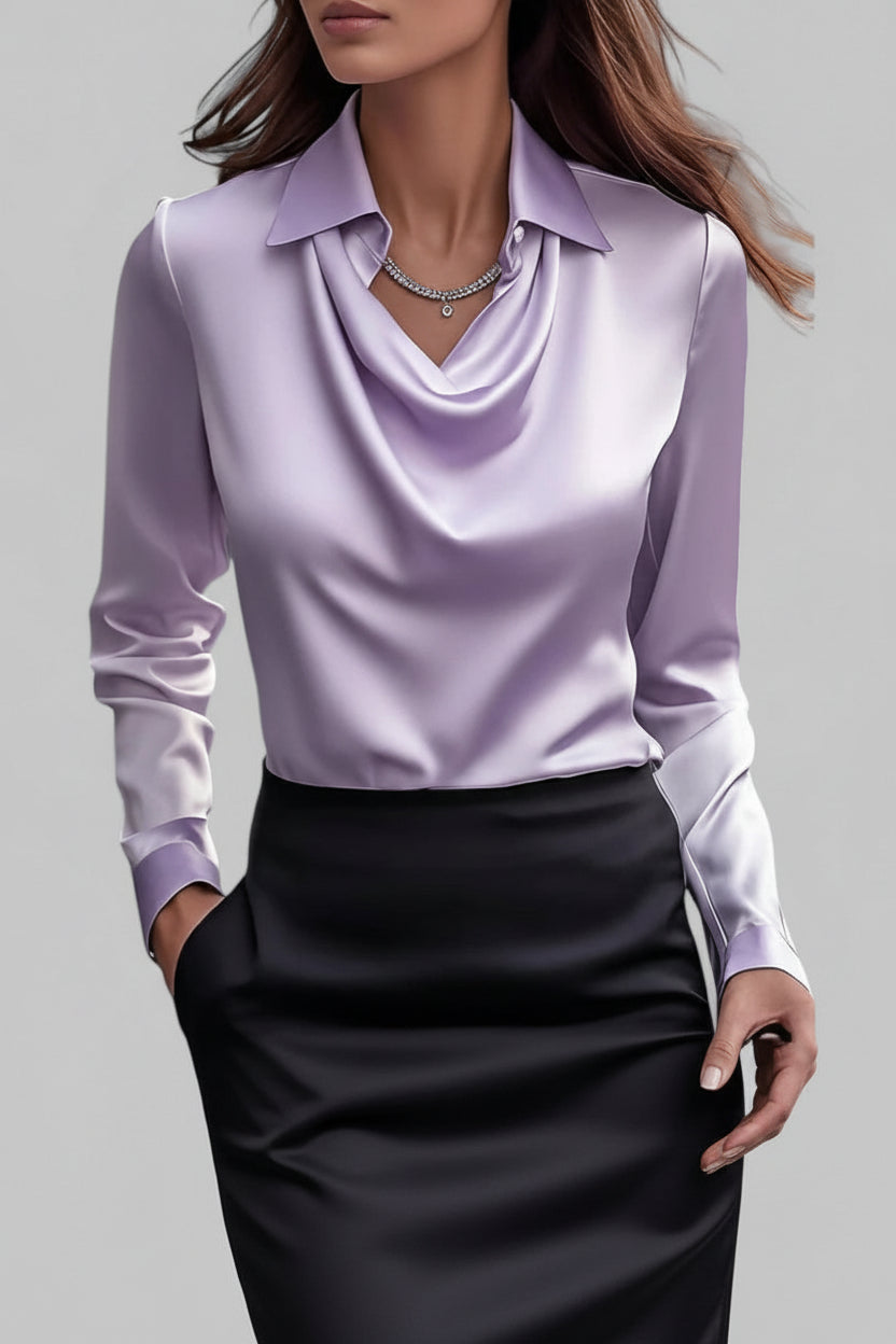 Langärmelige Drapée-Bluse - Ceylin