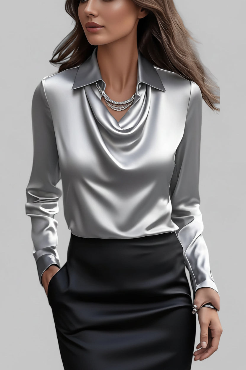 Langärmelige Drapée-Bluse - Ceylin