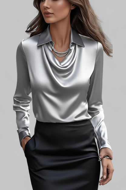 Langärmelige Drapée-Bluse - Ceylin