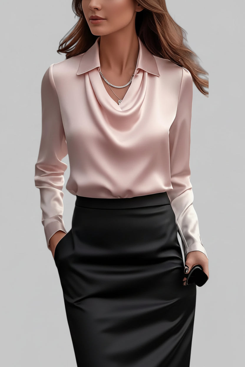 Langärmelige Drapée-Bluse - Ceylin