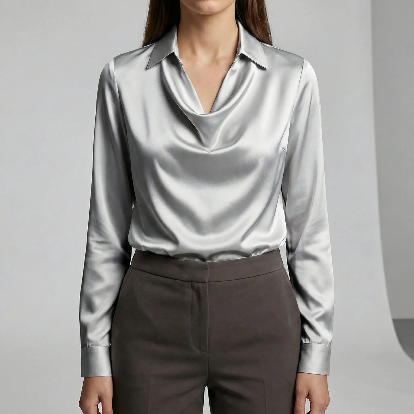 Langärmelige Drapée-Bluse - Ceylin