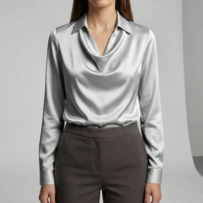 Langärmelige Drapée-Bluse - Ceylin