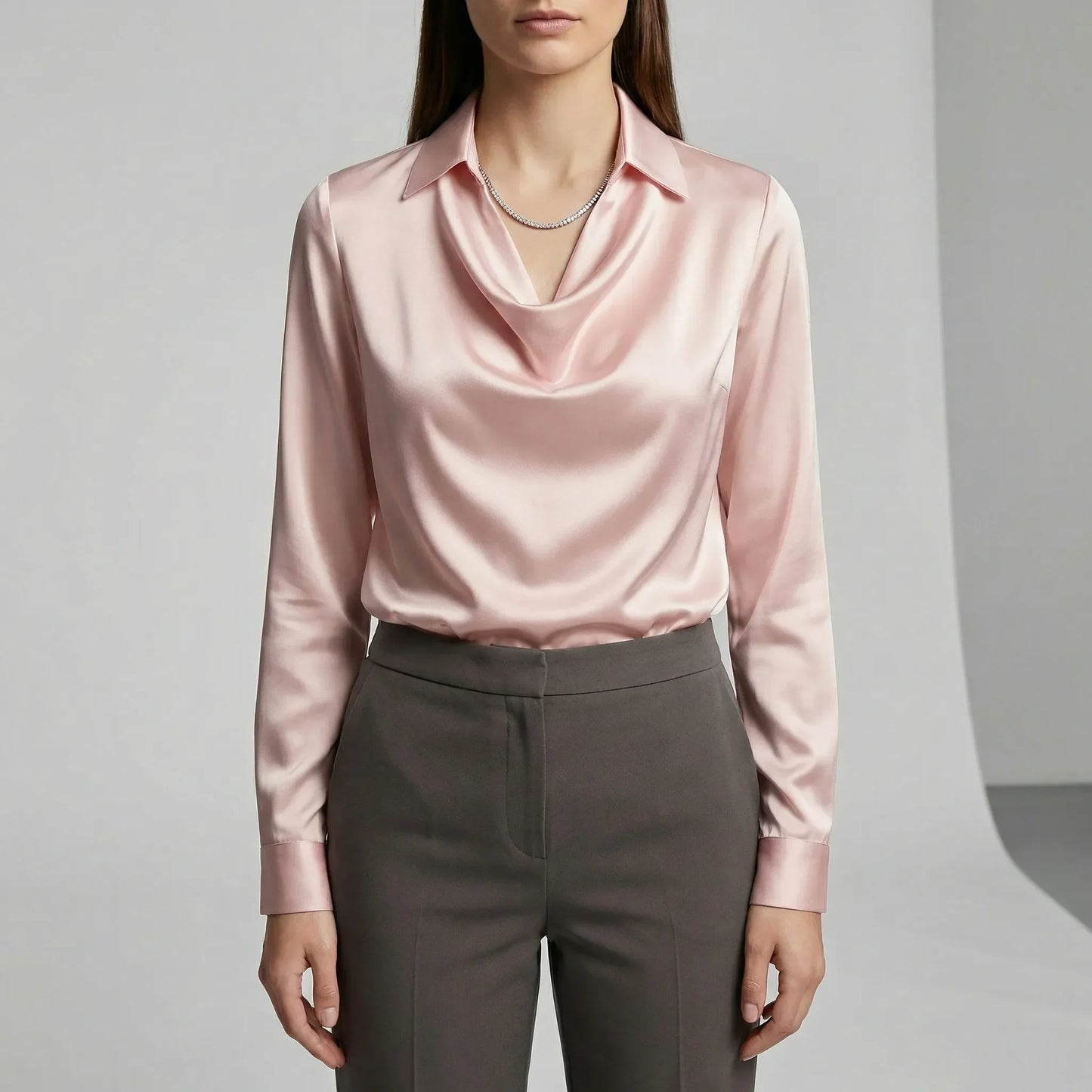 Langärmelige Drapée-Bluse - Ceylin
