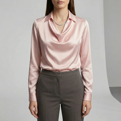 Langärmelige Drapée-Bluse - Ceylin