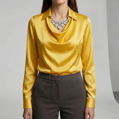 Langärmelige Drapée-Bluse - Ceylin