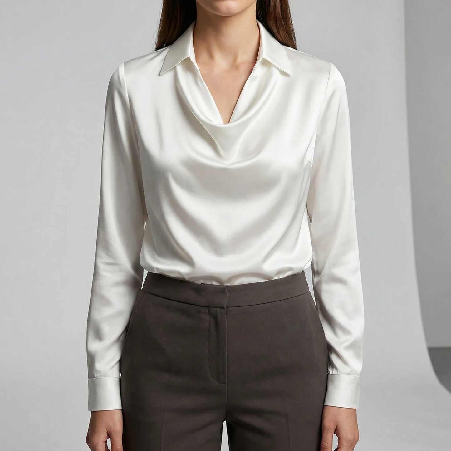 Langärmelige Drapée-Bluse - Ceylin