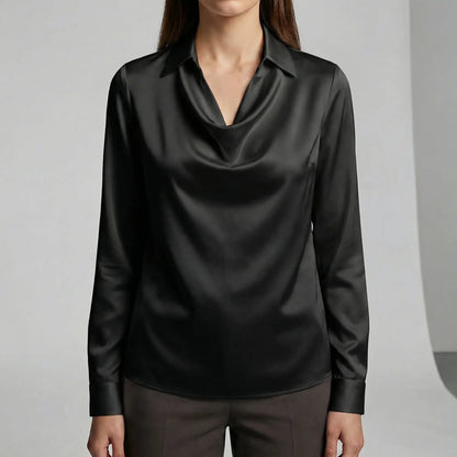 Langärmelige Drapée-Bluse - Ceylin