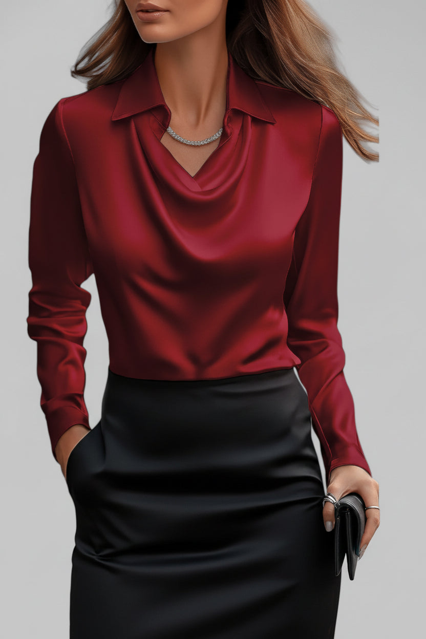 Langärmelige Drapée-Bluse - Ceylin