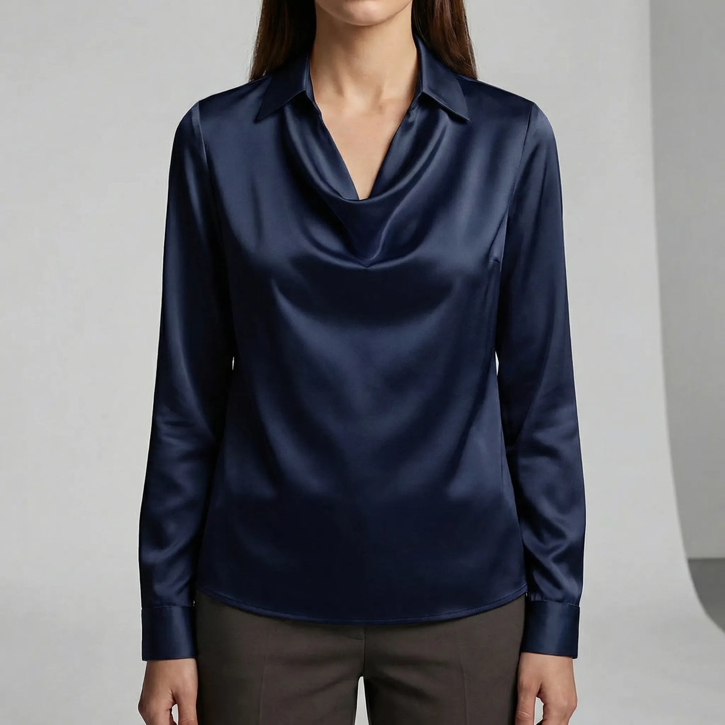 Langärmelige Drapée-Bluse - Ceylin