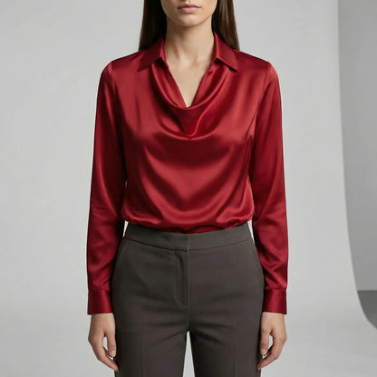 Langärmelige Drapée-Bluse - Ceylin