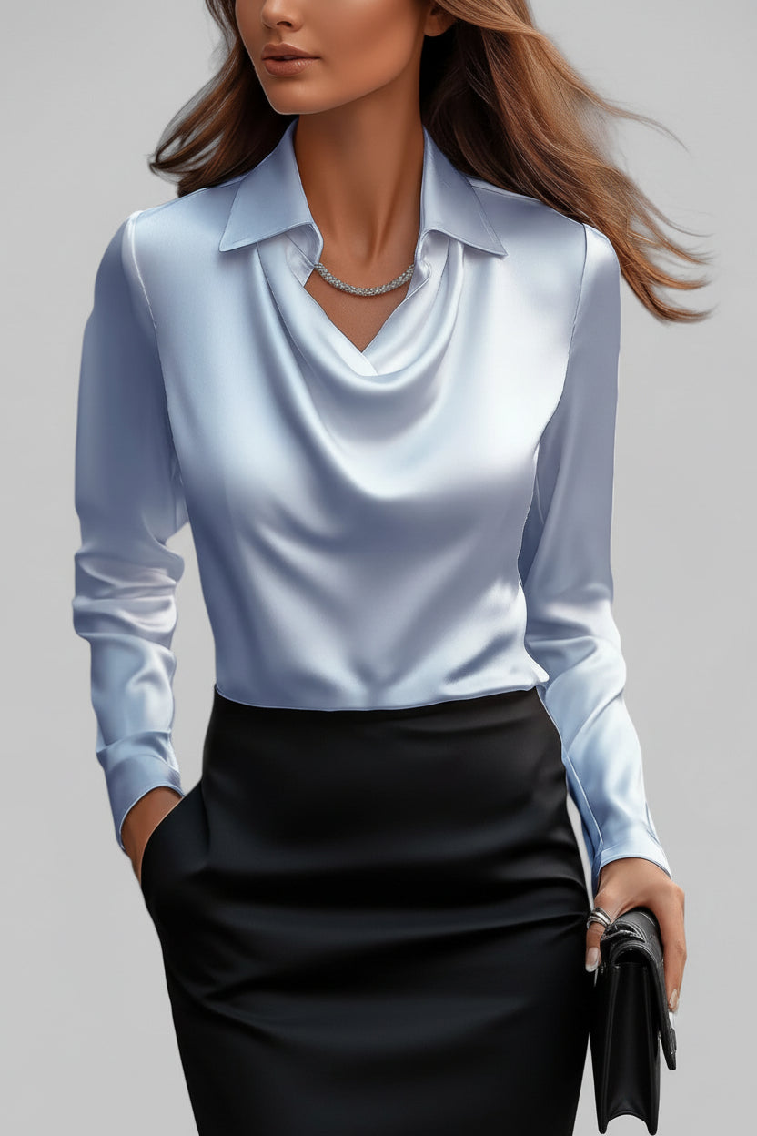 Langärmelige Drapée-Bluse - Ceylin