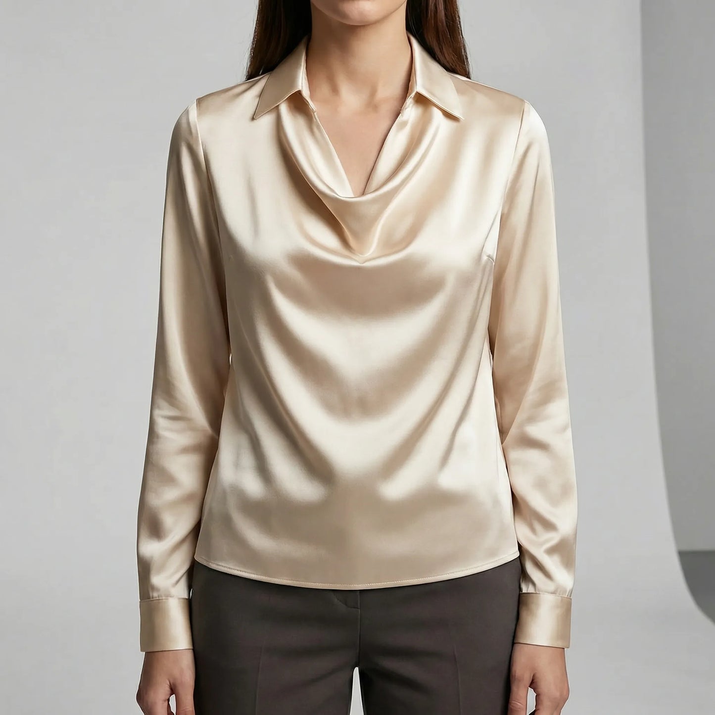 Langärmelige Drapée-Bluse - Ceylin