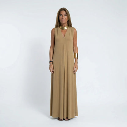 Langes Ärmelloses Kleid Mit V-Ausschnitt - Michele