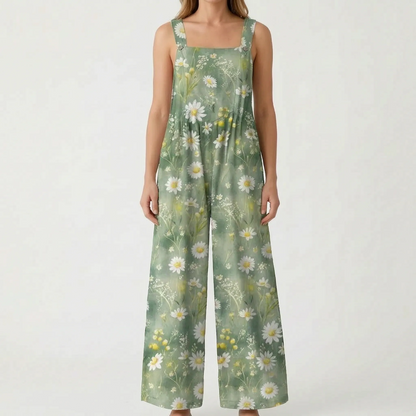 Lässiger Floraler Jumpsuit Mit Weitem Bein - Jessica