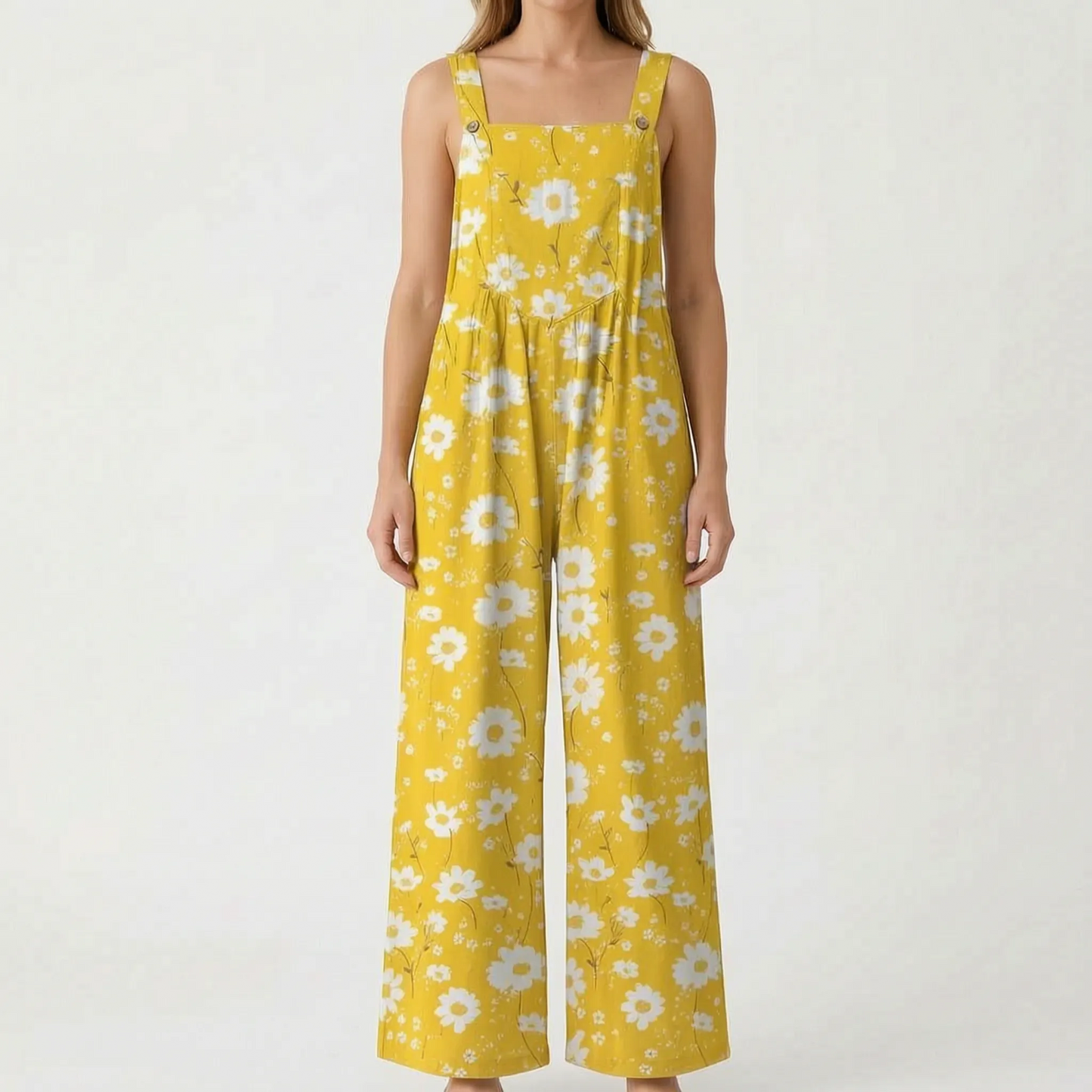 Lässiger Floraler Jumpsuit Mit Weitem Bein - Jessica