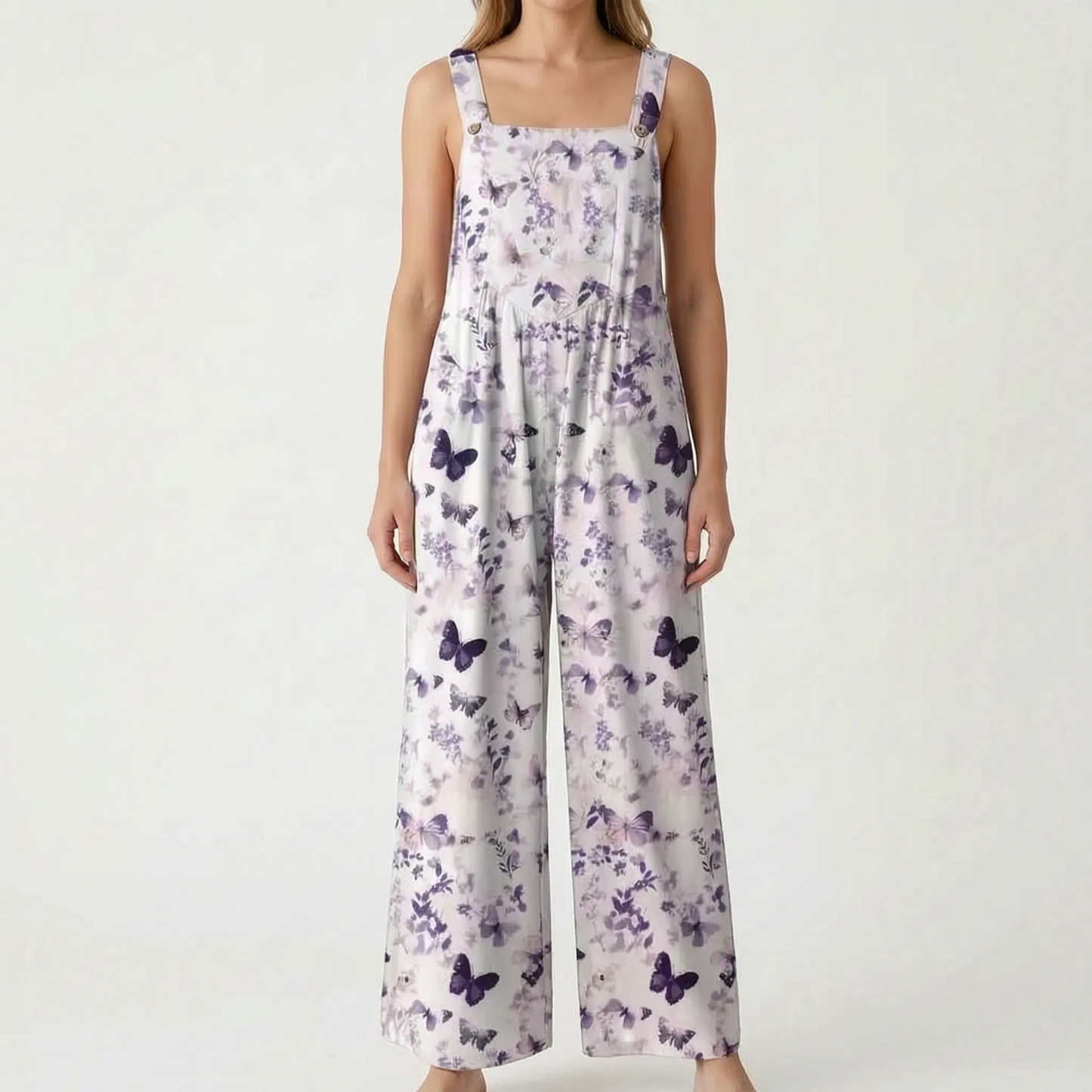 Lässiger Floraler Jumpsuit Mit Weitem Bein - Jessica