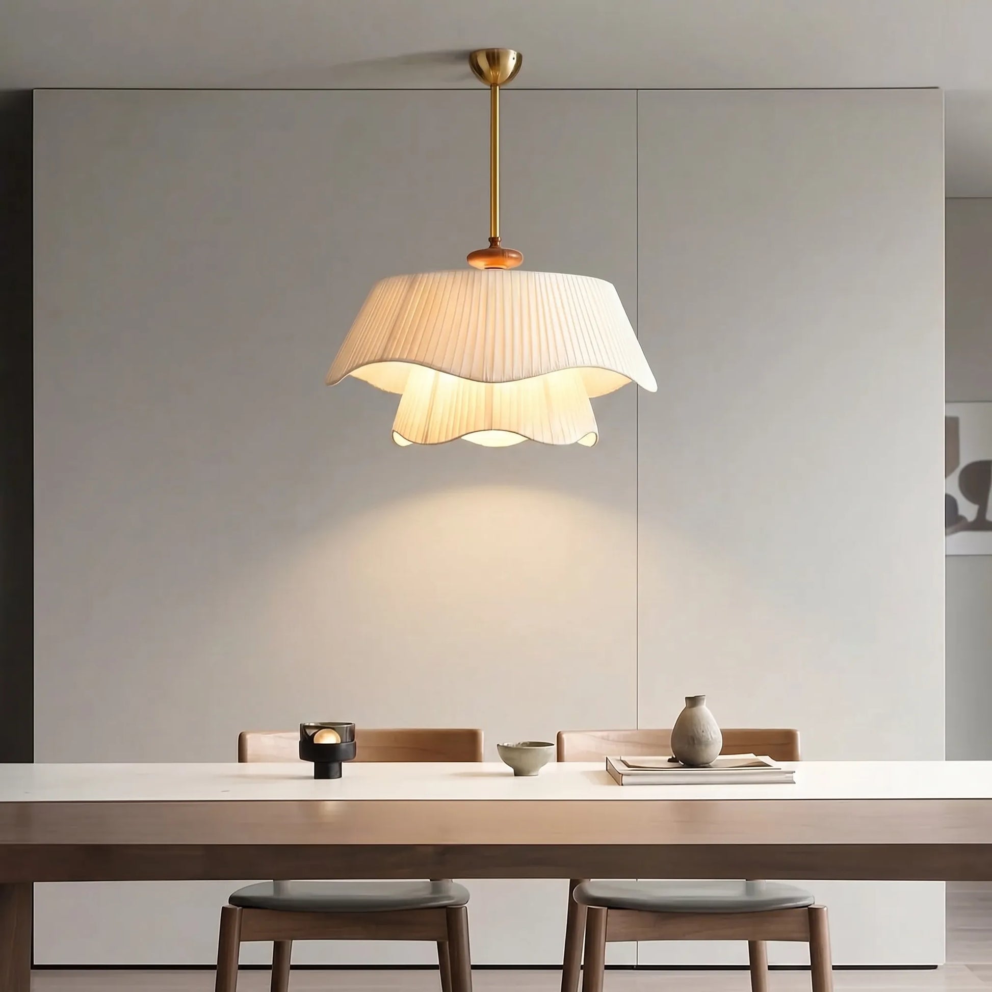 Layered Pleated Shade Pendant Lamp -  Drapella