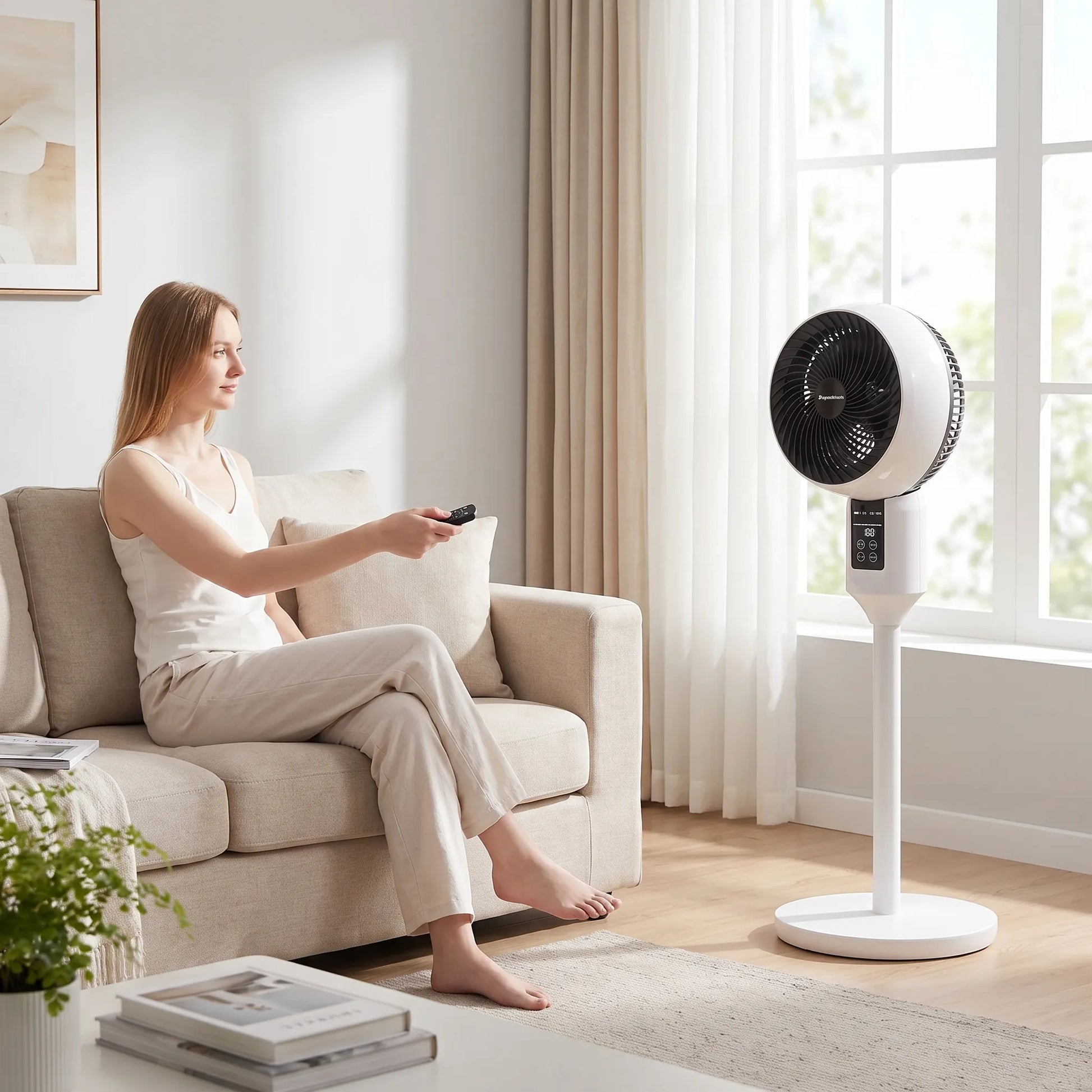 Leiser Oszillierender Standventilator Mit Fernbedienung - Aeroflow