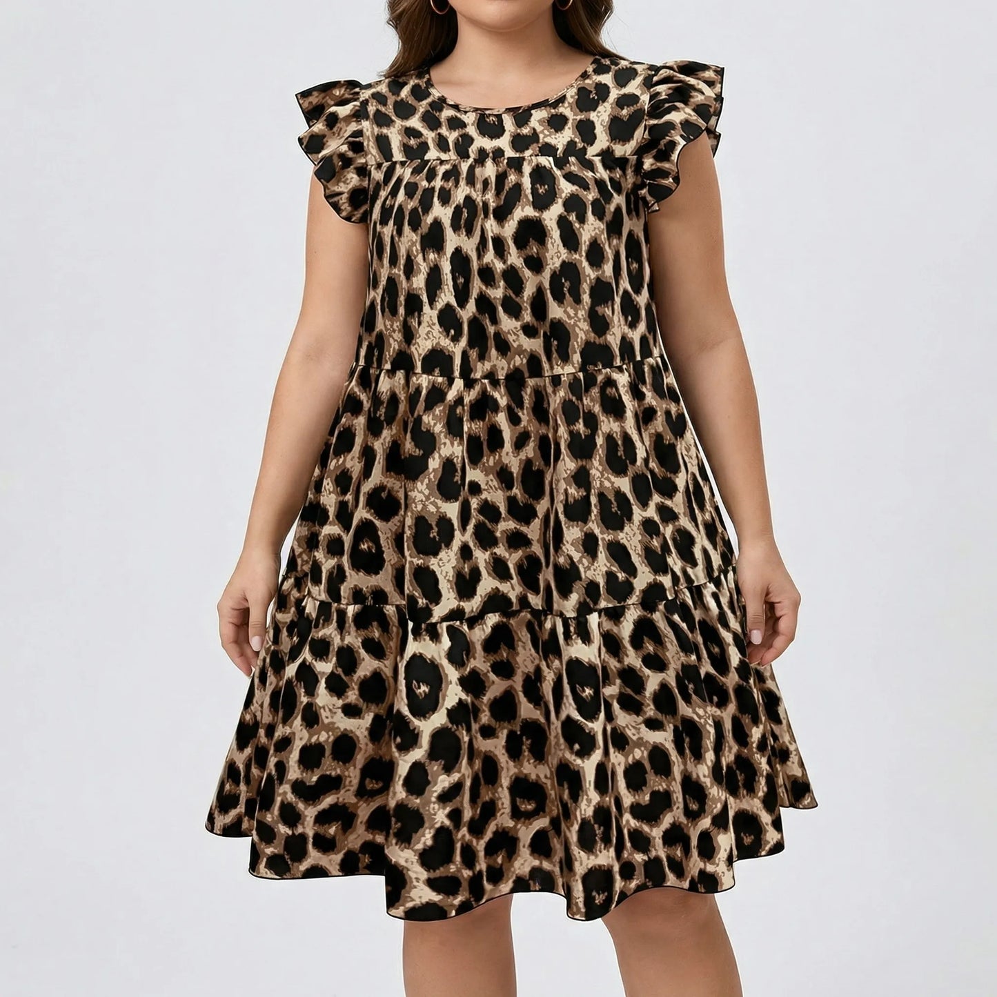 Leopardenmuster Kleid In Großen Größen - Sheri