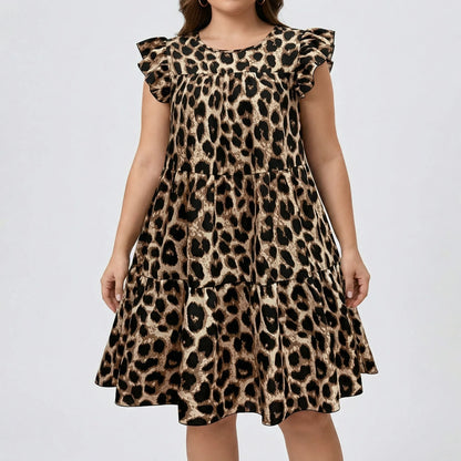Leopardenmuster Kleid In Großen Größen - Sheri