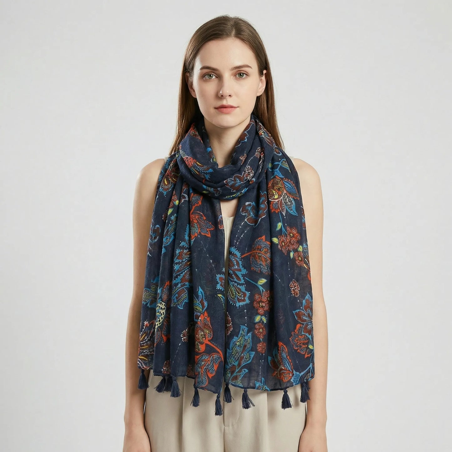 Lichte Damesdoek Met Kwastjesdetails - Janice
