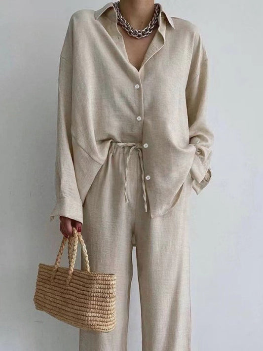 Damen Zomerset mit Luftiger Bluse und Weitem Hose – Noa