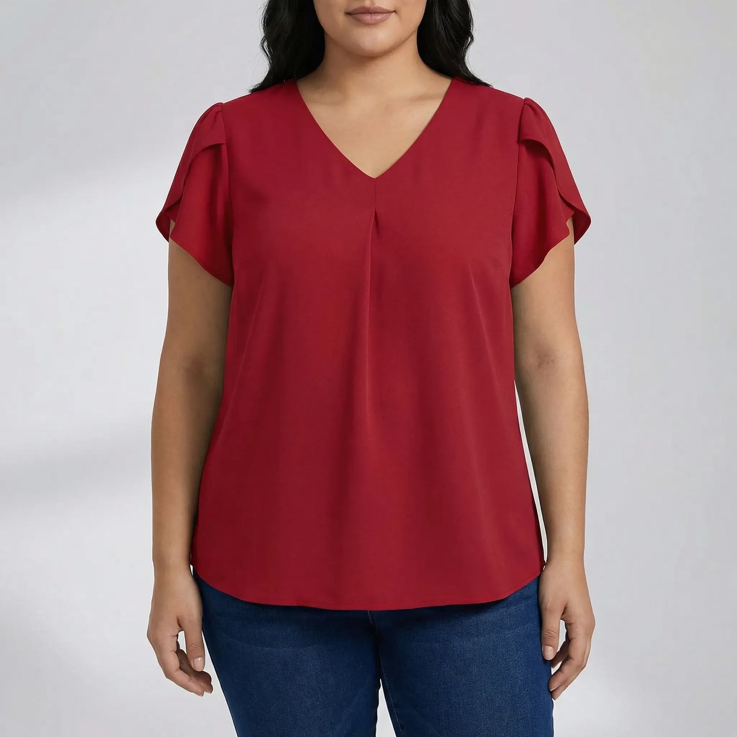 Locker Sitzende Damenbluse Mit V-Ausschnitt - Katherine
