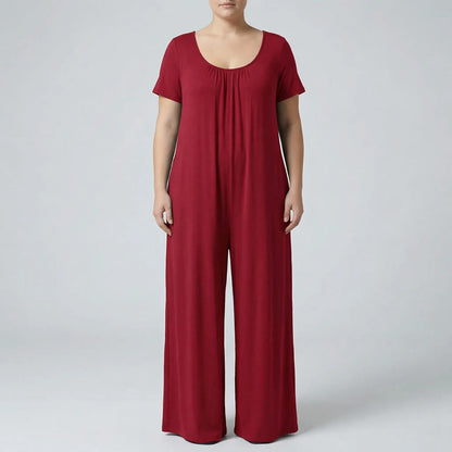 Locker geschnittener, langer Plus Size Jumpsuit - June