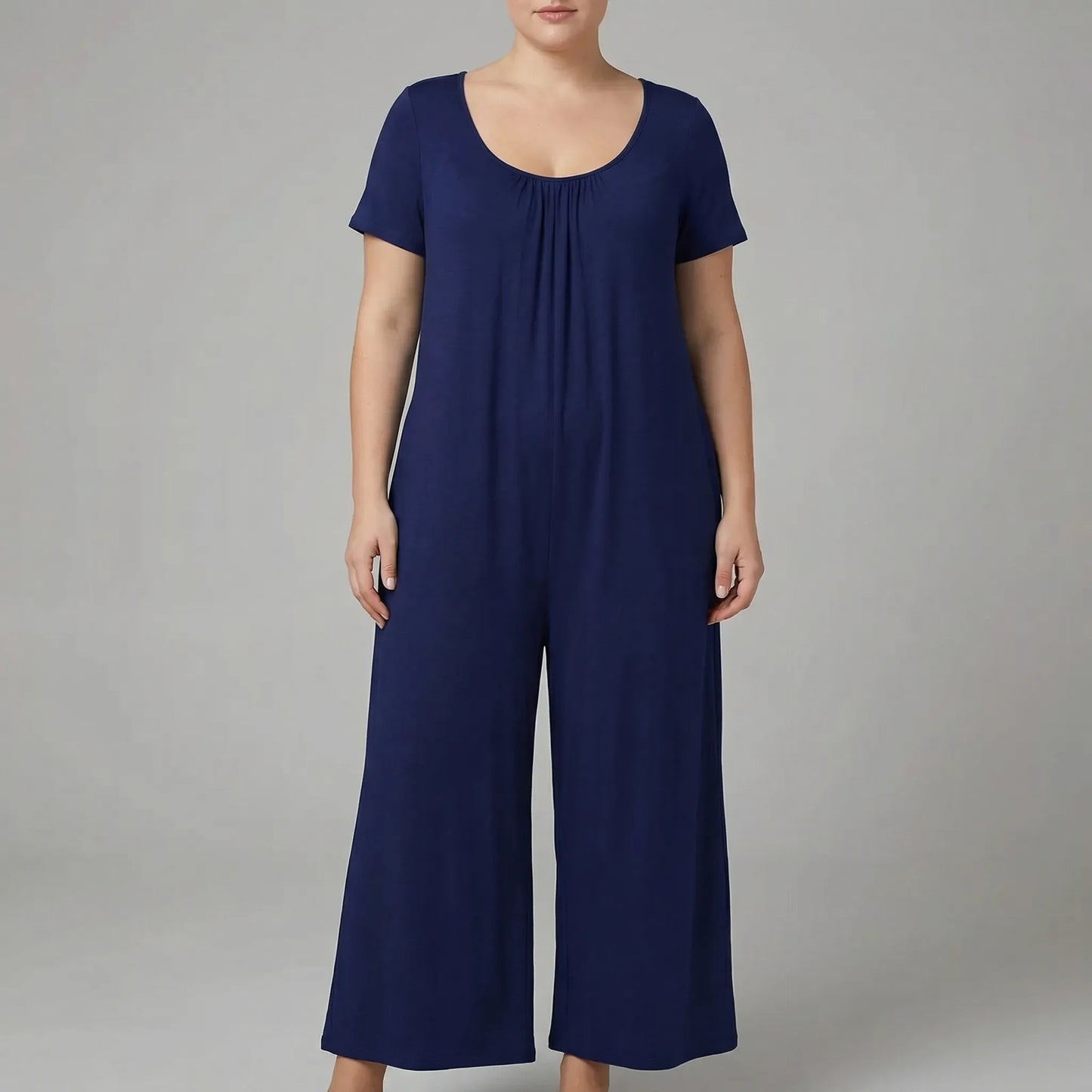 Locker geschnittener, langer Plus Size Jumpsuit - June