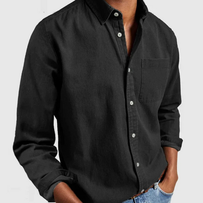 Long-Sleeve Denim Button-Up Shirt - Nick