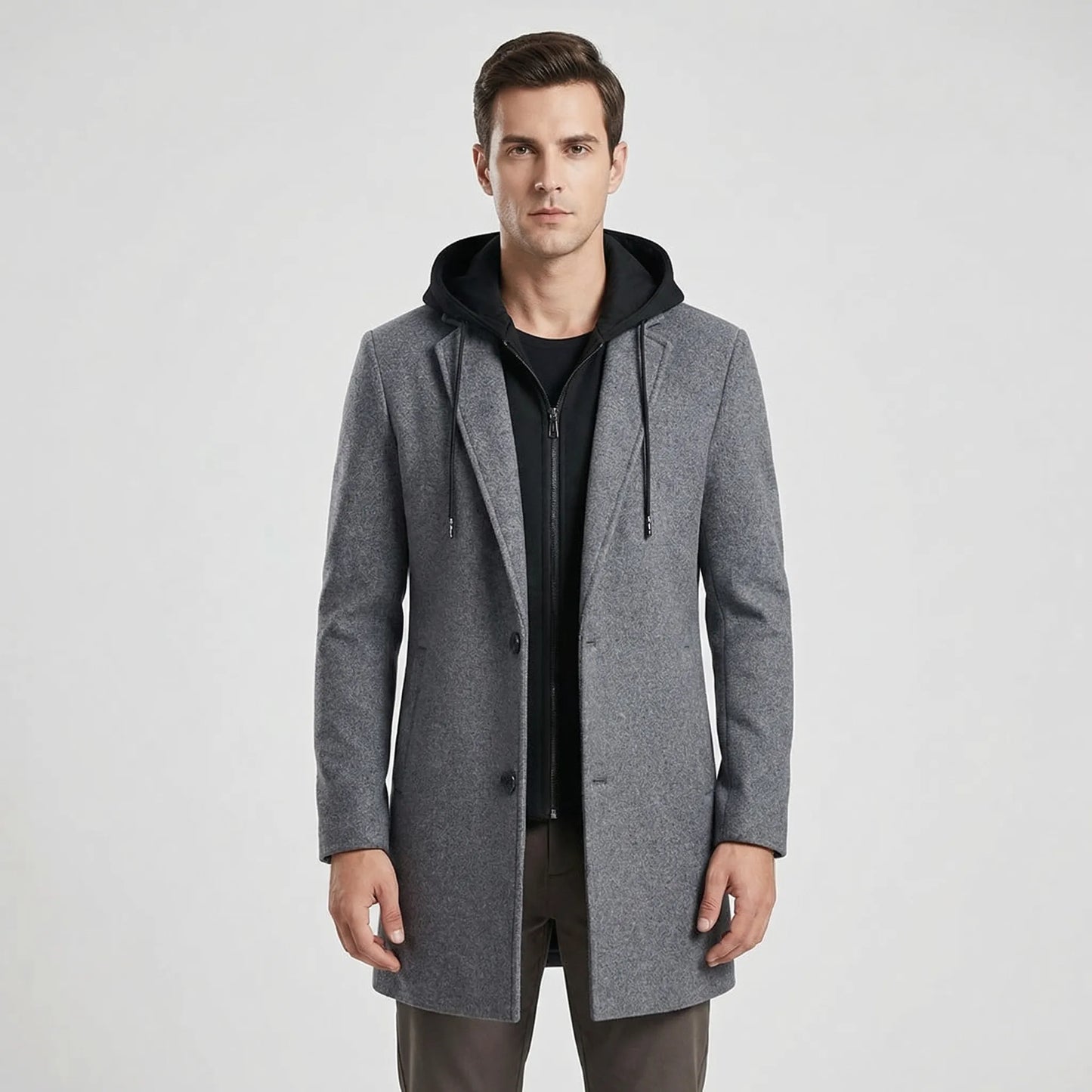 Long Line Hooded Men's Coat - Hugo