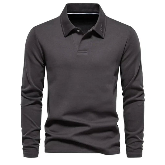Long Sleeve Turn-Down Collar Polo - Carlton