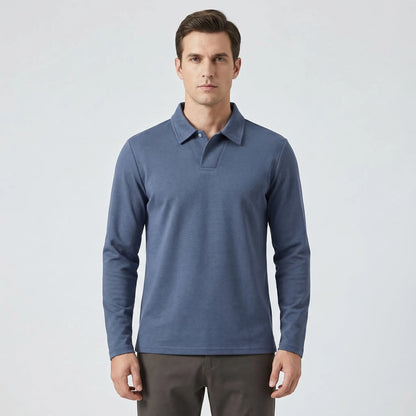 Long Sleeve Turn-Down Collar Polo - Carlton