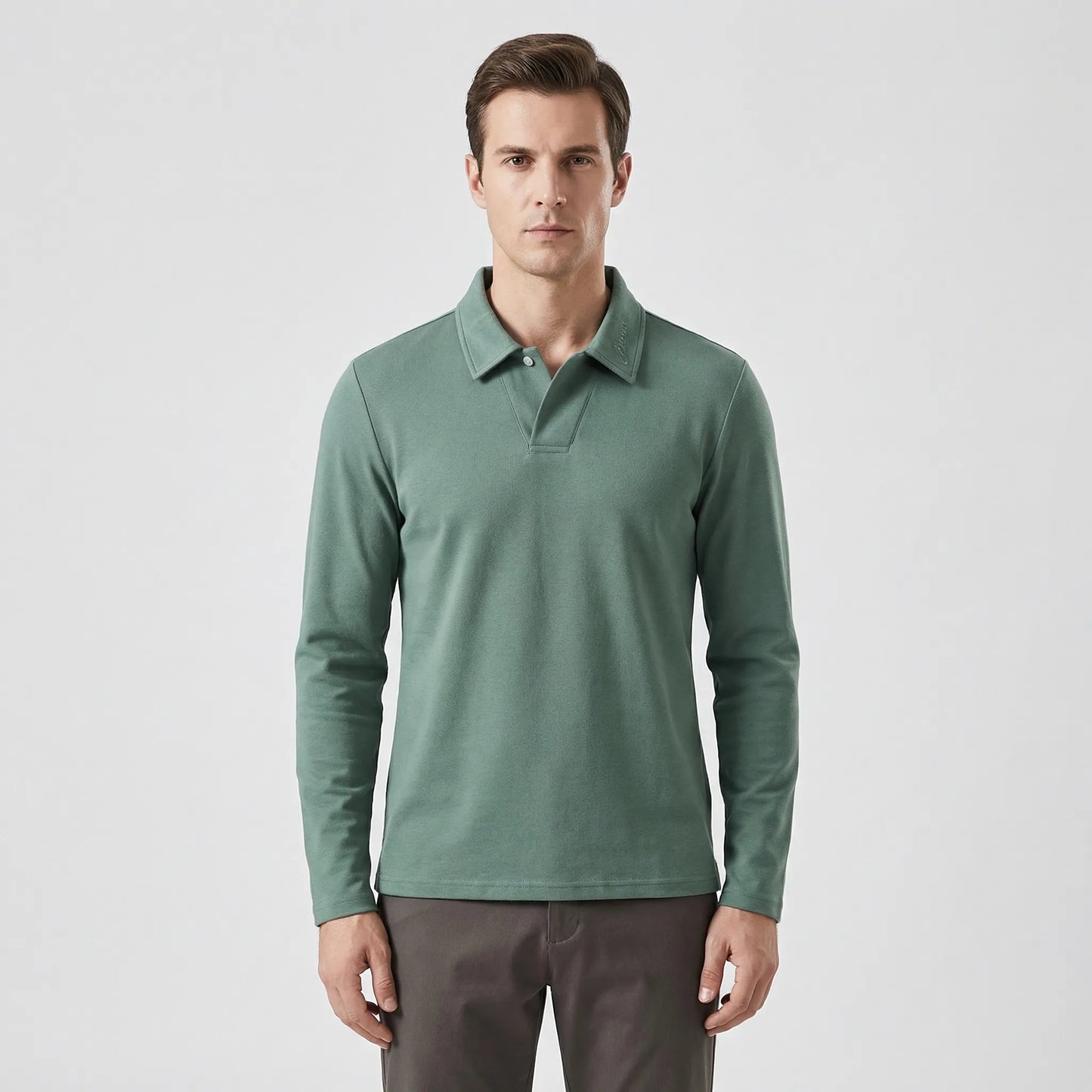 Long Sleeve Turn-Down Collar Polo - Carlton