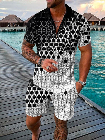 Zweiteiliges Herren Sommer Outfit mit Polo und Shorts – Damon