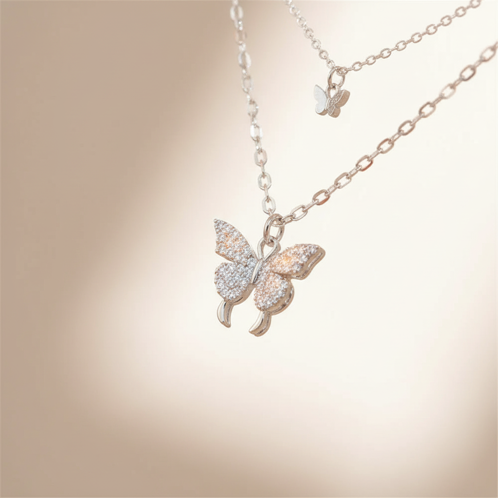 Mehrschichtige Silberkette - FlutterJewelry