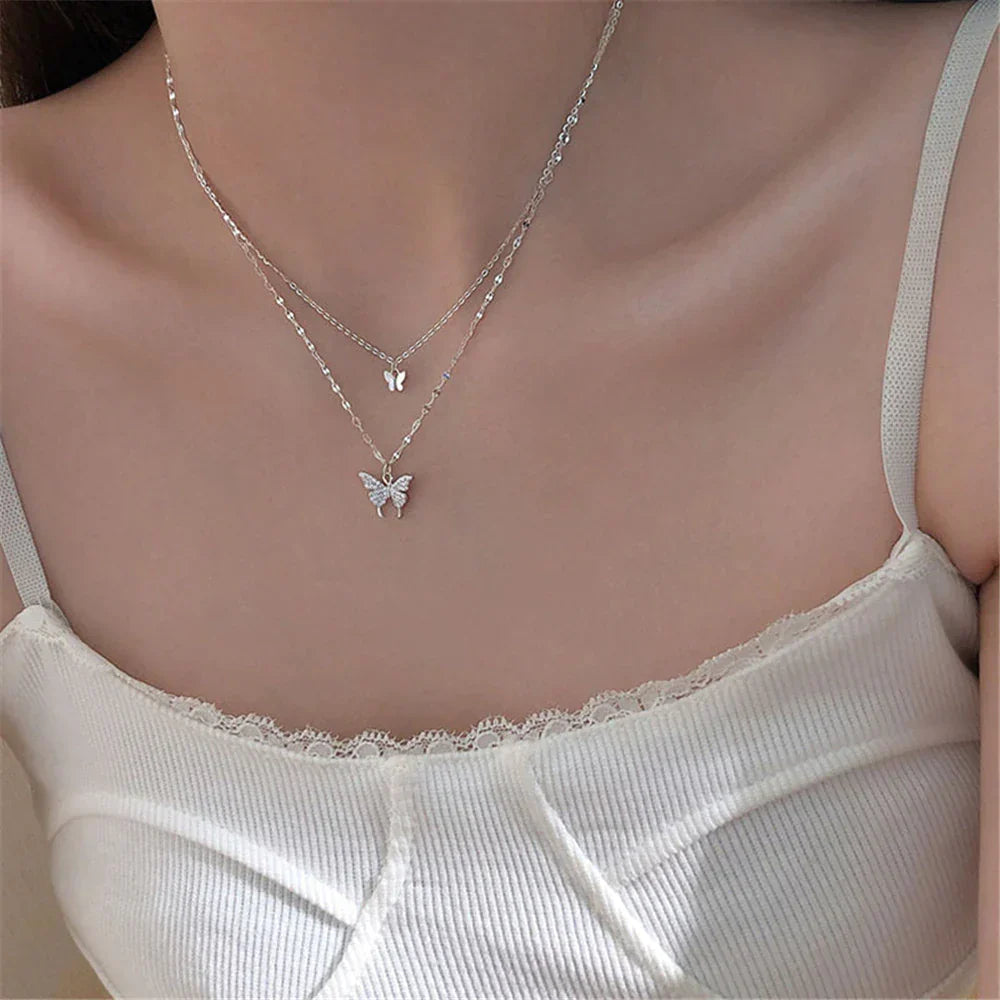 Mehrschichtige Silberkette - FlutterJewelry