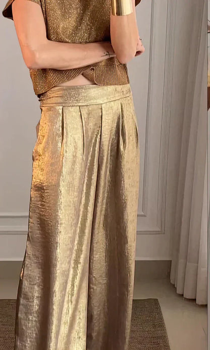Metallic Shimmer Co-Ord Set For Women - Leigh