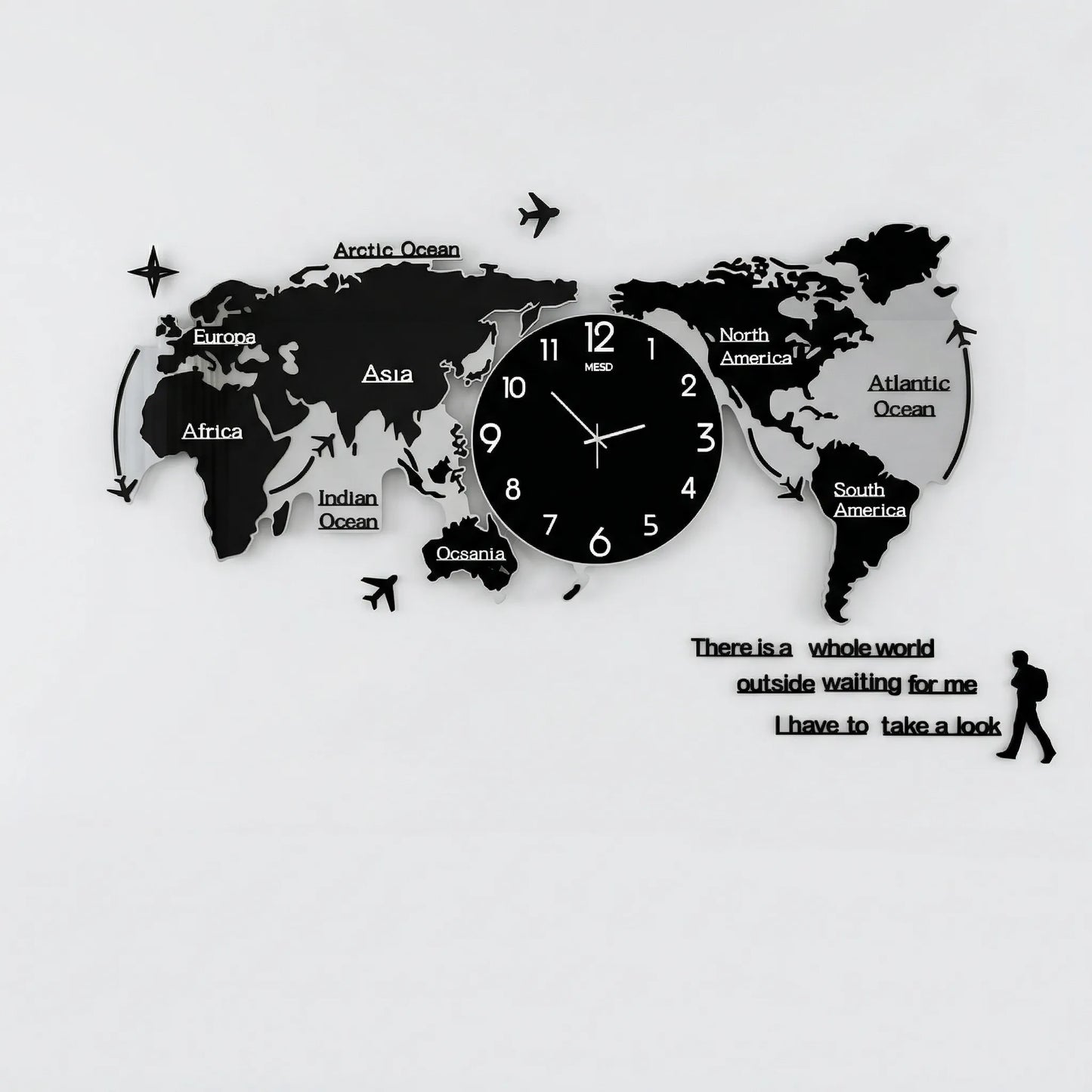 Moderne 3D-Wanduhr - WorldoraClock