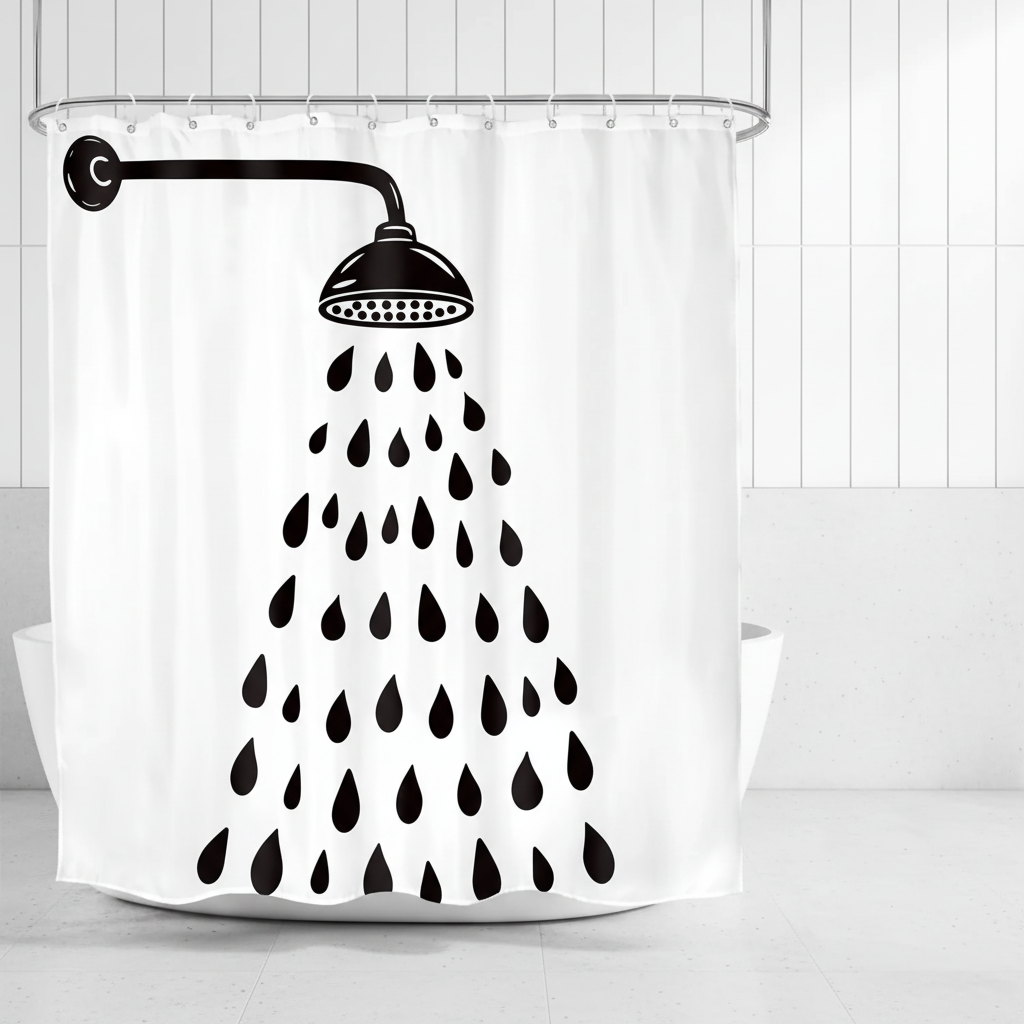 Moderne Baddekoration Polyestervorhang - Showerlyn
