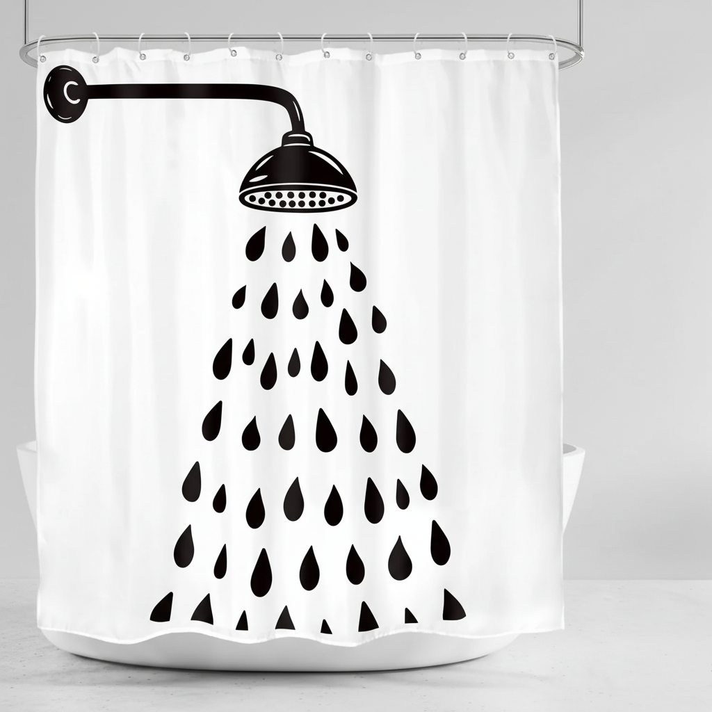 Moderne Baddekoration Polyestervorhang - Showerlyn
