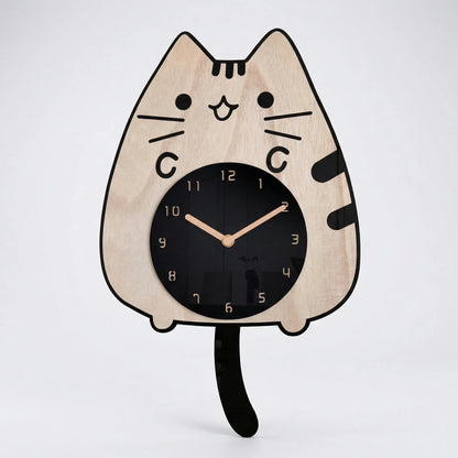 Motiv-Wanduhr Katze - Purrwiggle
