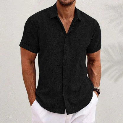 Luftiges Herren-Leinenshirt mit kurzen Ärmeln – Matteo