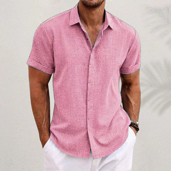 Luftiges Herren-Leinenshirt mit kurzen Ärmeln – Matteo