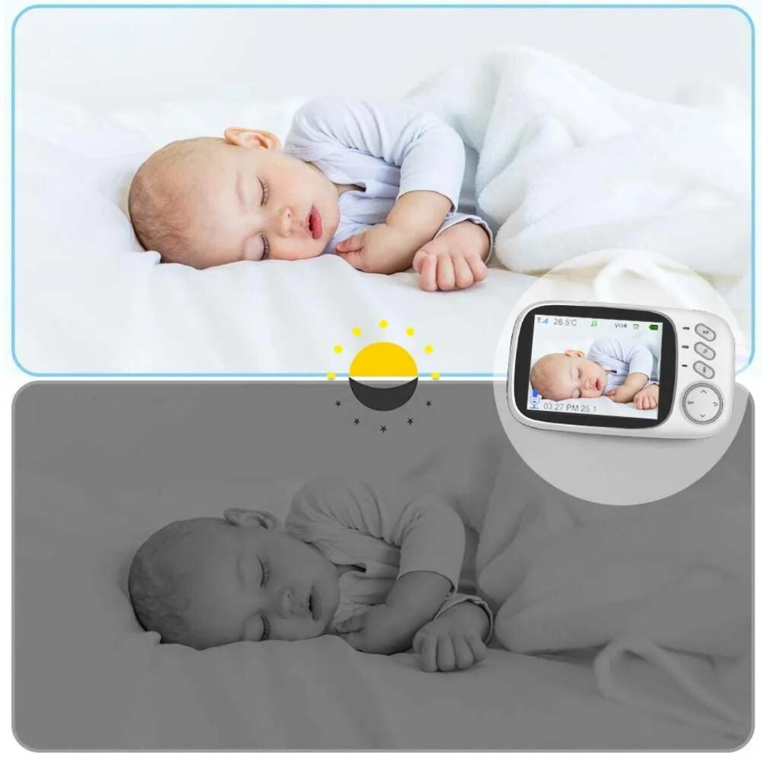 Babyüberwachung mit Nachtsicht und 2-Wege-Audio – Inklusive Temperaturanzeige