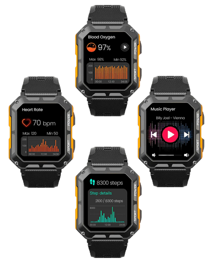 Robuste Smartwatch mit Herzfrequenzmesser & Schrittzähler - EnduranceX