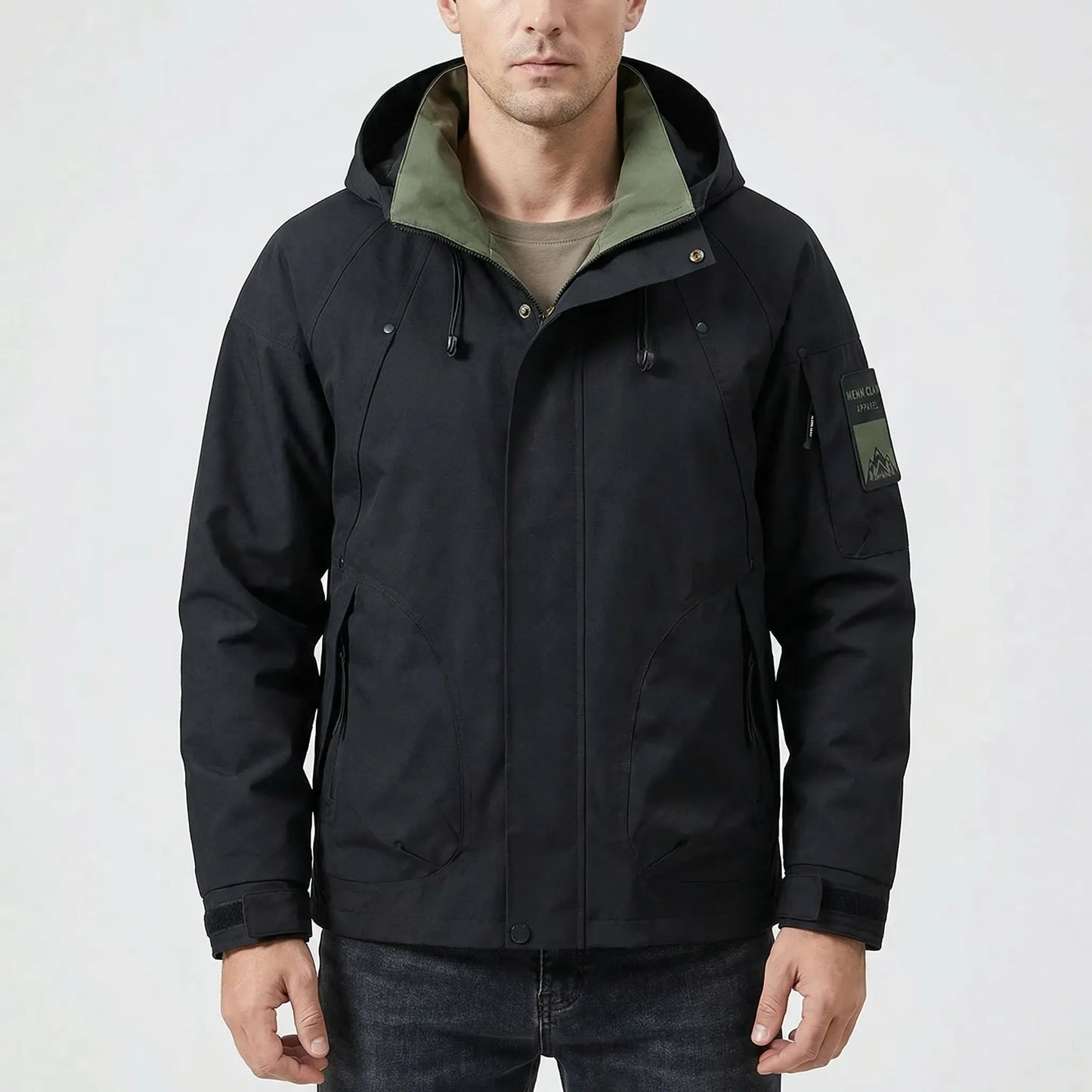 Outdoor-Jacke Mit Kapuze Und Reißverschluss -  Ridgorn