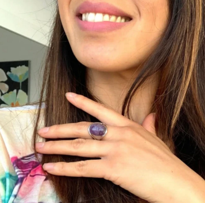 Ovaler Amethystring - AuraRing
