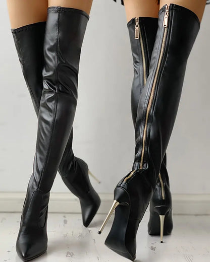 Over-The-Knee Pointed Toe Boot - Sandra